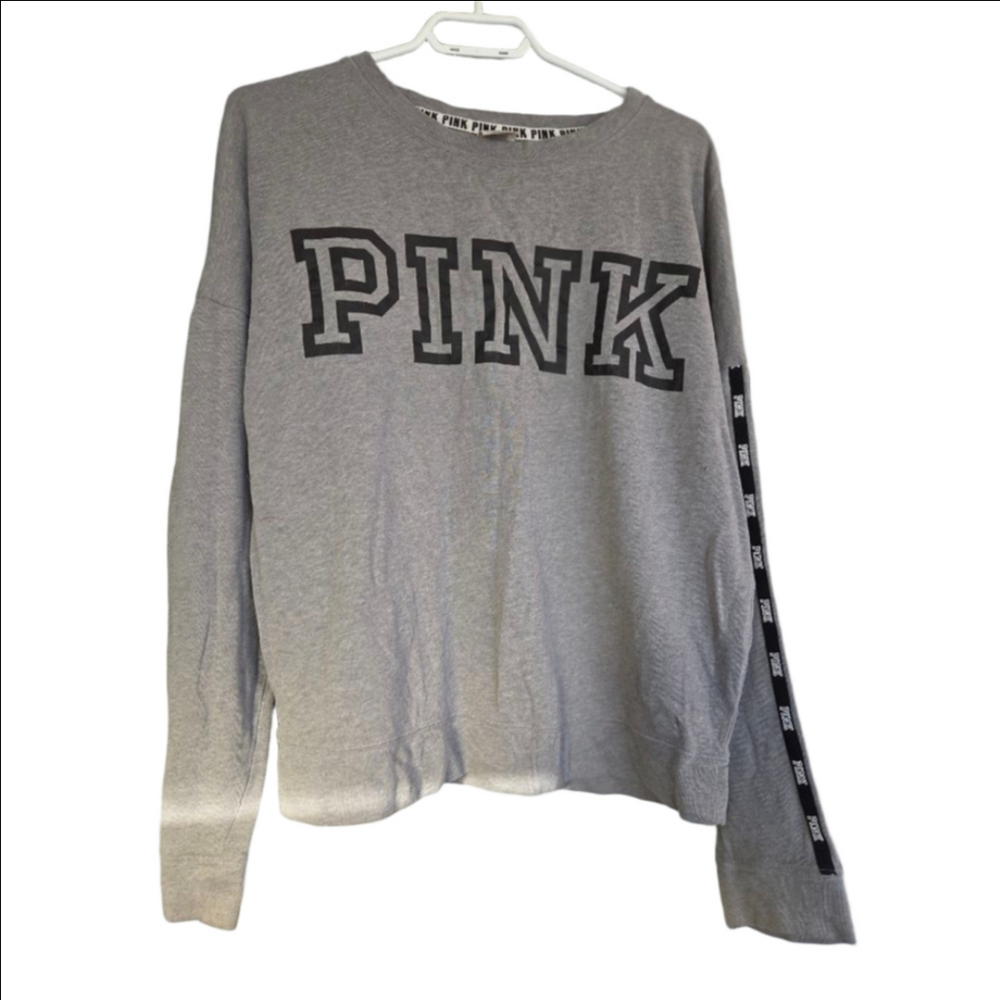 Women's PINK Victoria's Secret Sweatshirt M Gray Black